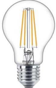 Philips led lamp transparant - 60 w - e27 - warmwit licht