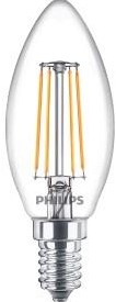 Philips led lamp - kaarslamp met e14 fitting - warmwit licht: 2700k - 40w - helder glas
