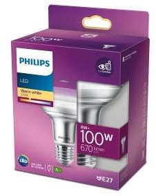 Philips led spot r80 e27 8-100w 2700k blister - 5103352