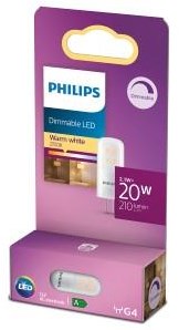 Philips led steek g4 12v 2,1-20w 2700k mat dimbaar blister - 5104124