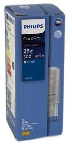 Philips led steek g9 230v 2,6-25w 2700k dimbaar - led3593