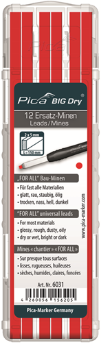 Pica 9031 big dry navulling - 12 stuks - rood