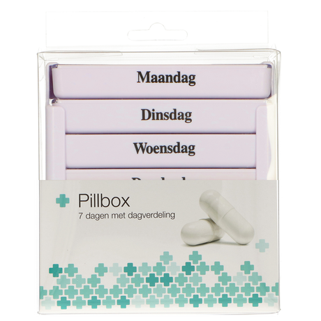 Jvdl Pillendose Woche 4 Fächer pro Tag weiß
