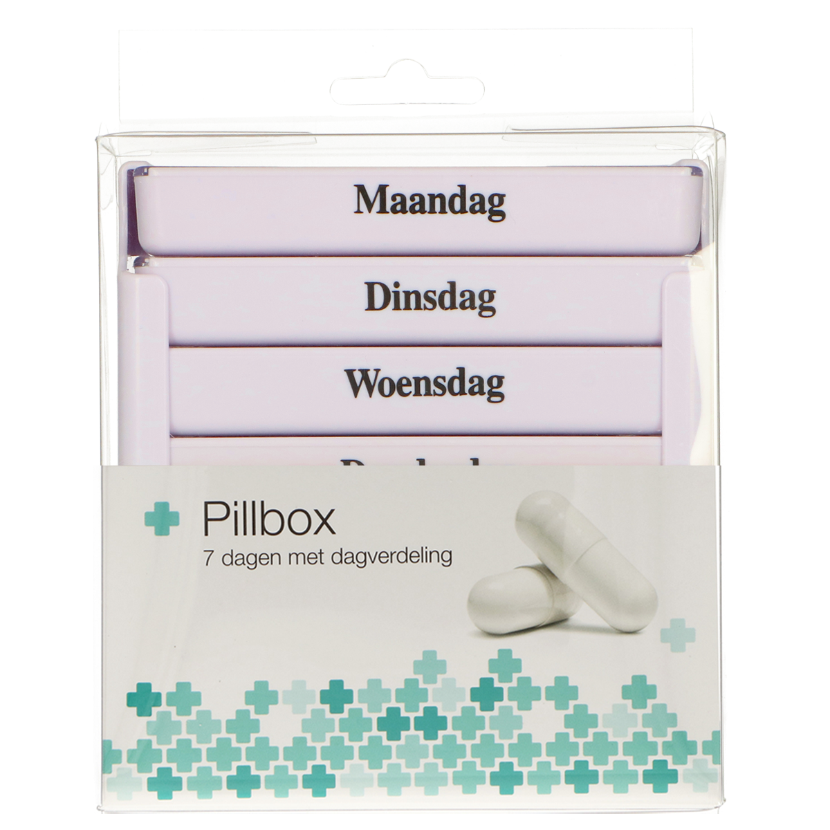 Jvdl Pillendose Woche 4 Fächer pro Tag weiß