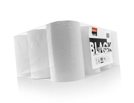 Satino Reinigungsrolle schwarz – 6 Rollen à 19,5 cm x 300 m