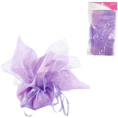 Geschenkverpackung Tüll lila 6 Stück | 24 Stück