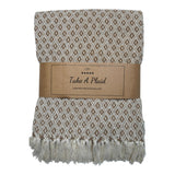 Nehmen Sie ein Plaid 56 aus recycelter Baumwolle in Beige, 130 x 180 cm | 12 Stück