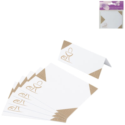 Tischkarten weiß braun 10 cm 6 Stück | 24 Stück