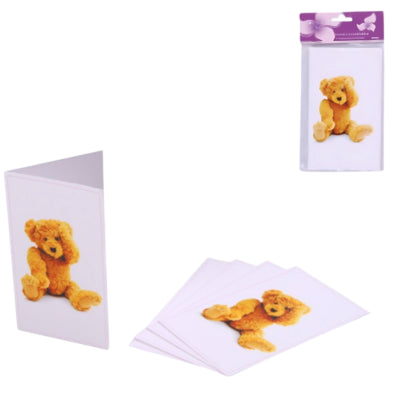 Babypartykarten Teddybär rosa 5er-Set | 24 Stück