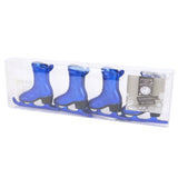 Weihnachtsanhänger Schlittschuh blau 7,5 cm 4er Set | 48 Stück