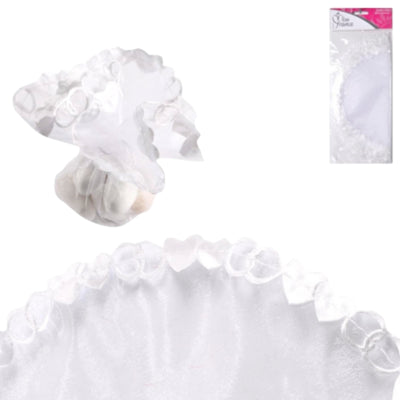 Geschenkverpackung Herz Organza weiß 6 Stück | 24 Stück