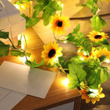 Lichterkette Sonnenblume 10 LED auf Batterie 1 m | 12 Stück