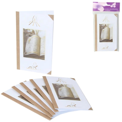 Karten Religion weiß braun 17 cm DIY 6er Set | 24 Stück