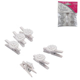 Miss France Dekoblume auf Clip weiß 2,5 cm 6er Set | 24 Stück