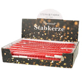 Stern Fabrik Tafelkerze Twist rot 2,2 x 25 cm | 36 Stück