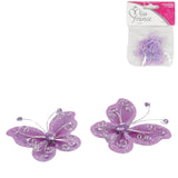 Deko-Schmetterling lila 4 cm 4er-Set | 24 Stück