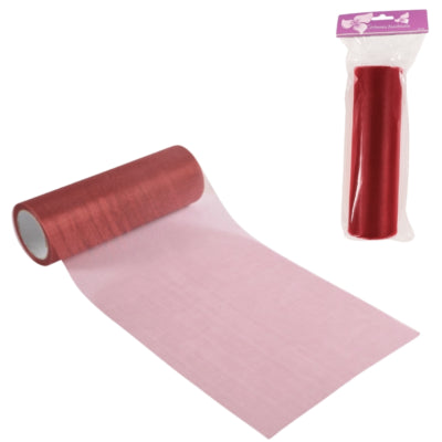 Organza auf Rolle bordeaux 15 cm x 10 m | 24 Stück