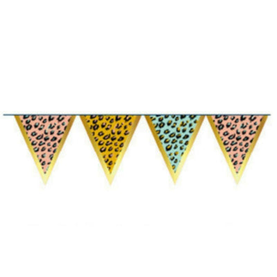 Wimpelkette Funky Leopard 350 cm | 48 Stück
