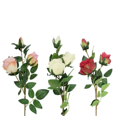 No brand Kunstblumen Rosen 79 cm 3 sortiert | 4 Stück
