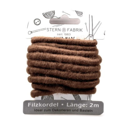 Stern Fabrik Filzschnur braun 2 m | 36 Stück