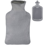 Relaxdays warmwater kruik met hoes grijs 2 l | 6 stuks