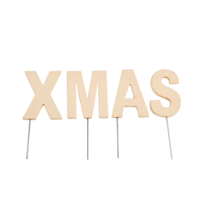 Abi Deko Weihnachtsbuchstabenstecker Weihnachten creme 5 cm | 24 Stück