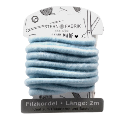 Stern Fabrik Filzschnur blau 2 m | 36 Stück