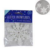 Amscan Anhänger Schneeflocke weiß mit Glitzer 10 cm 4 Stück | 36 Stück