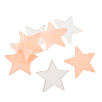 Dekostern Acryl rosa transparent 7 cm 8er Set | 40 Stück