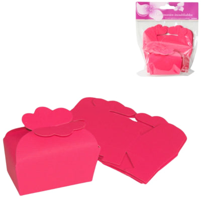 Mini-Geschenkverpackungsbox dunkelrosa 7,5 cm 5 Stück | 24 Stück