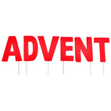 Abi Deko Weihnachtsbuchstabenstecker Advent rot 8 cm | 24 Stück