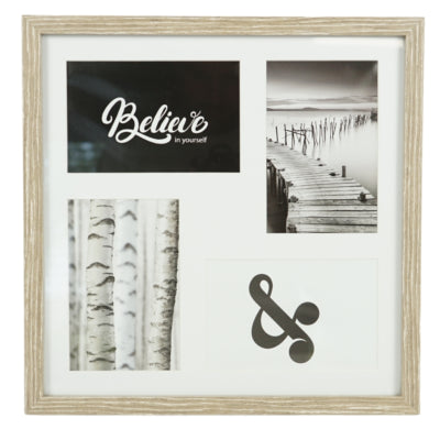 Fotolijst 4 fotos met passe partout bruin 10 x 15 cm | 6 stuks