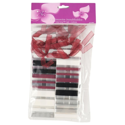 Geschenktüte gestreift bordeaux 15 cm 6 Stück | 24 Stück