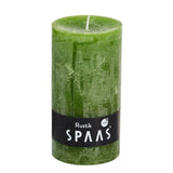 Spaas(r) Stumpenkerze rustikal olivgrün 7 x 13 cm | 8 Stück