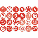 Adventskalender cadeauset diy rood 26 cm | 24 stuks