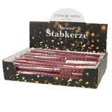 Stern Fabrik Tafelkerze Twist Bordeaux 2,2 x 25 cm | 36 Stück