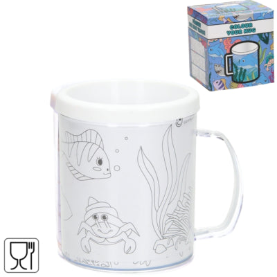 Färben Sie Ihre eigene Tasse Meerestiere 250 ml | 36 Stück