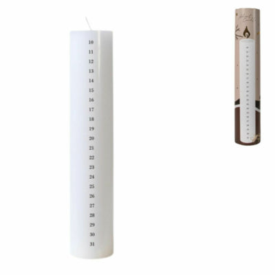 No brand Weihnachts-Adventskerze weiß senza 25 cm | 6 Stück