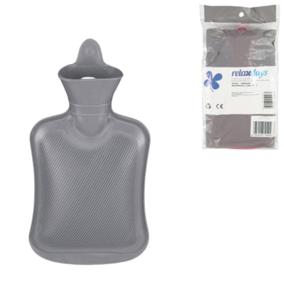 Relaxdays warmwater kruik grijs 1 l | 12 stuks
