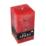Spaas(r) Stumpenkerze rustikal quadratisch rot 7 x 13 cm | 6 Stück