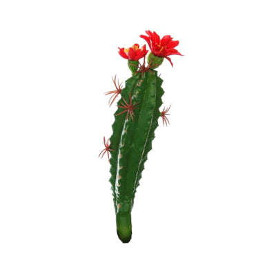 Kaktus mit Blüte rot grün 19 cm | 48 Stück