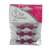 Miss France Dekoblume auf Clip lila 2,5 cm 6er Set | 24 Stück