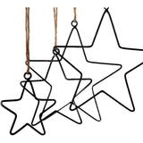 Hanger sterren kerst zwart 30 cm set van 4 | 10 stuks