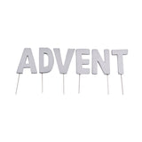 Abi-Deko Weihnachts-Buchstabenstecker Advent silberfarben 5 cm | 24 Stück