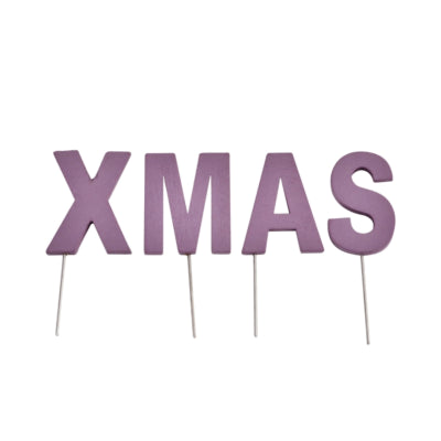 Abi Deko Weihnachtsbuchstabenstecker Weihnachten lila 5 cm | 24 Stück