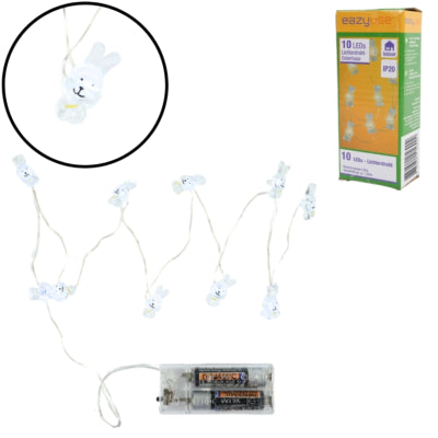 Lichterkette Hasen LED auf Batterie 120 cm | 25 Stück
