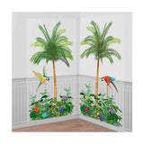 Amscan Wanddekoration Poster Tropical 165 cm 2er Set | 18 Stück