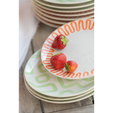 J-line bord pattern groen 22 cm | 12 stuks