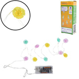 Lichterkette Blumen bunt LED auf Batterie 120 cm | 25 Stück