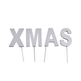 Abi Deko Weihnachtsbuchstabenstecker Weihnachten silberfarben 5 cm | 24 Stück